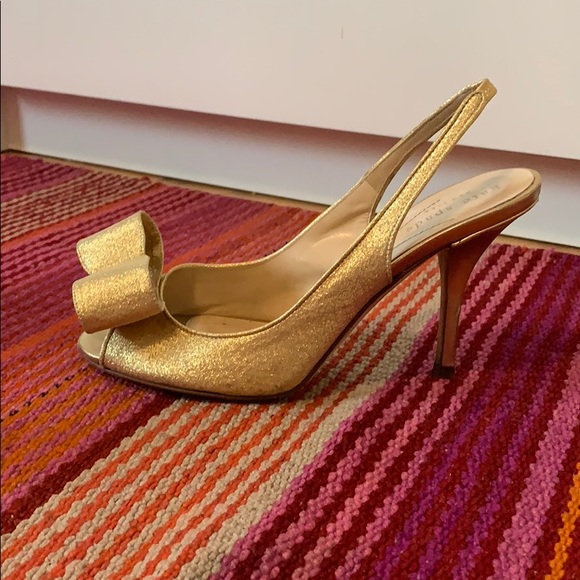 Kate Spade Gold Heels With Bow! - Picture 2 of 4